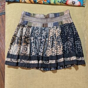 Ritu Kumar Mixed Print Cotton Mini Skirt Size 2